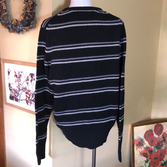 AYC By Joshua Faulk Size XL Wool blend Stripe Clean Graphic $119 NEW - Picture 14 of 15